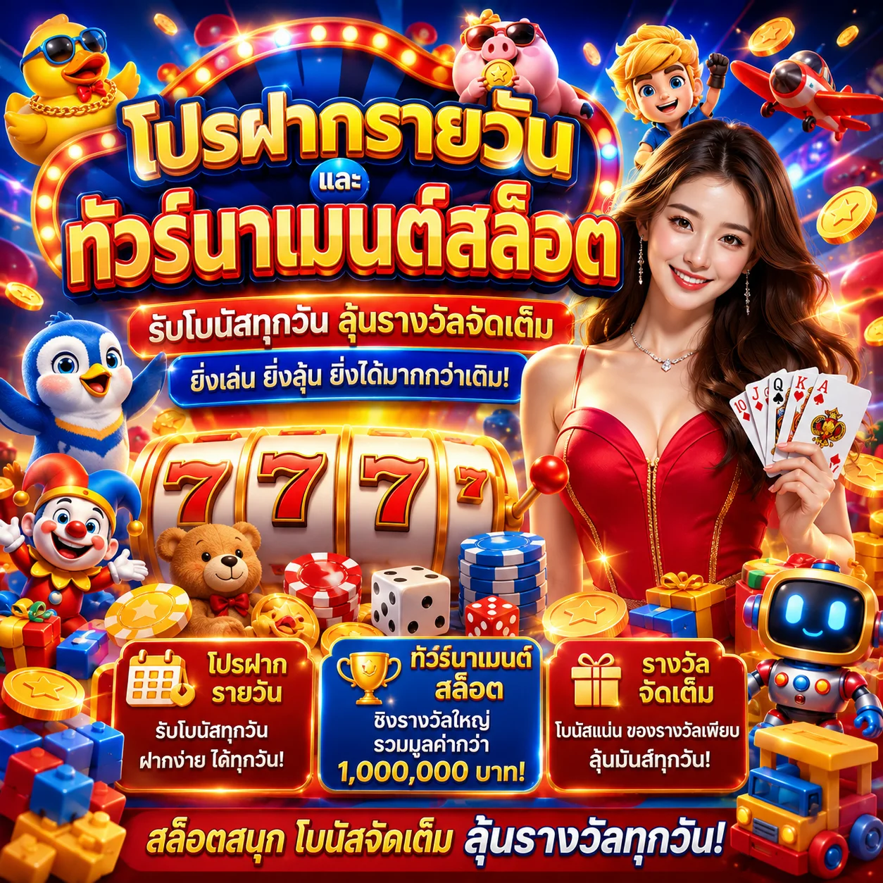 	โปรฝากรายวันและทัวร์นาเมนต์สล็อตของ TOYSLOT88	